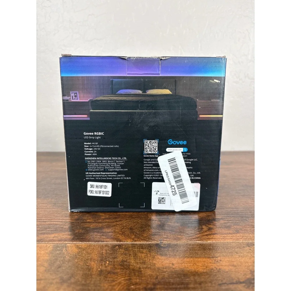 Govee RGBIC LED Strip Light 49.2ft Smart WiFi Alexa Google Home H618F 2x15m